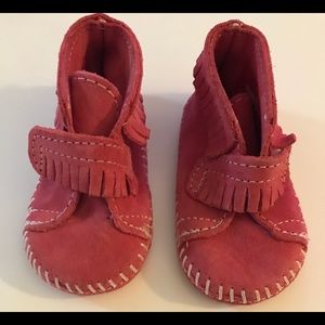 Pink baby Minnetonkas